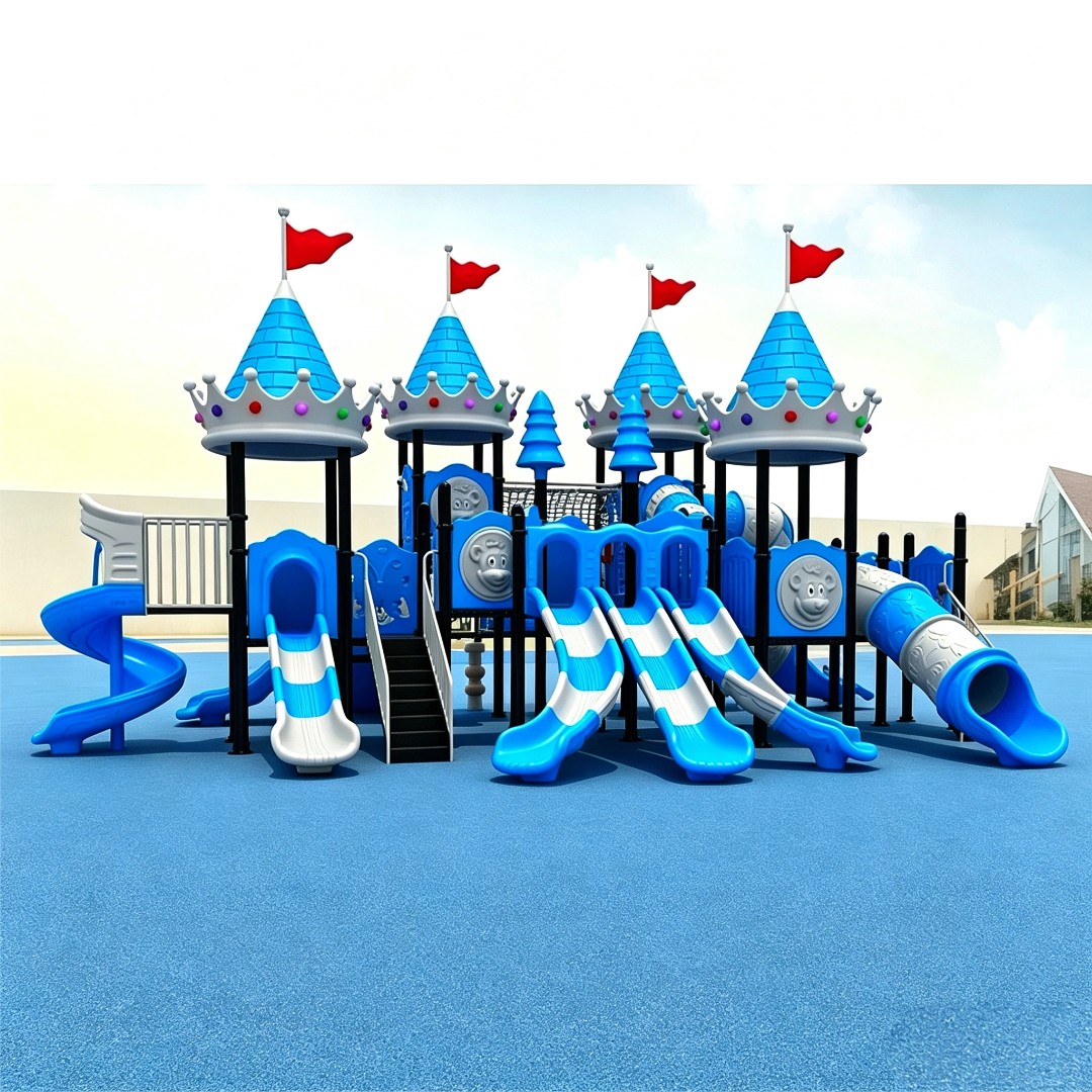 Large Outdoor Plastic Kids Slide Climbing Play Set Preschool Playground Safety Guardrail Durable Toddler Play Equipment