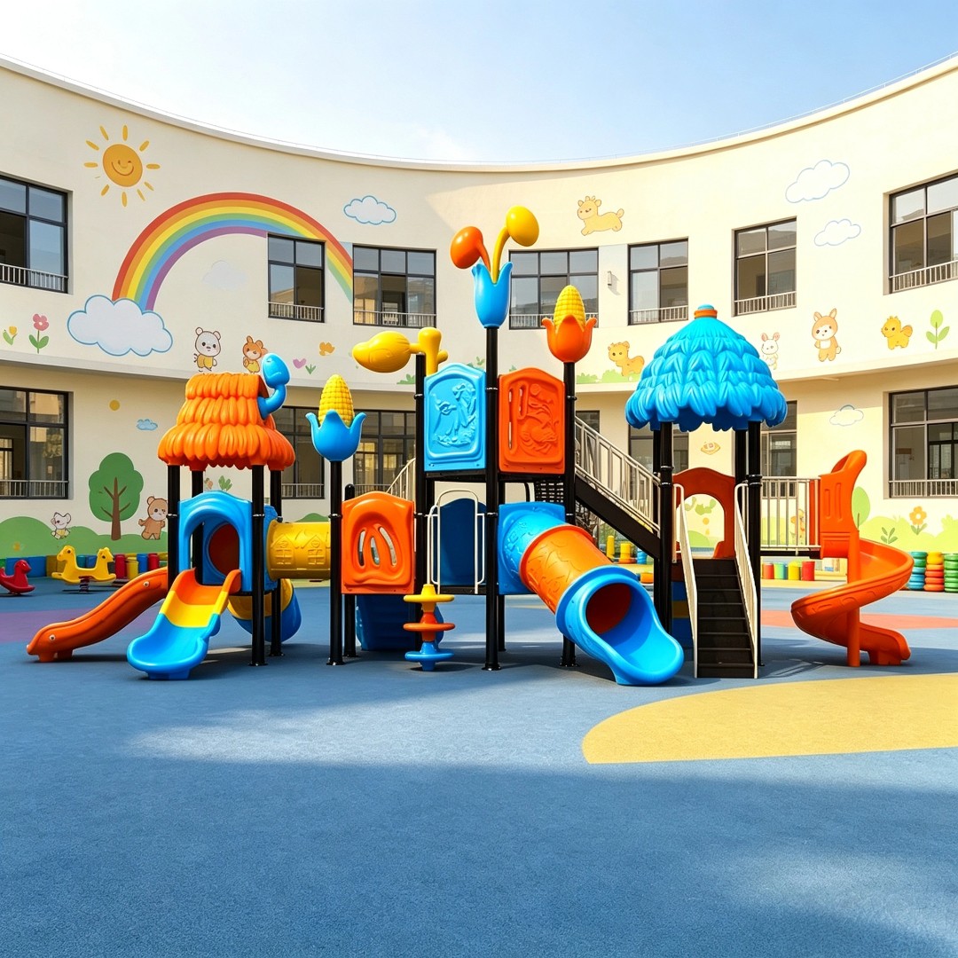 Large Outdoor Playground Slide Set Durable Plastic Garden Play Equipment Safe School Yard Fun Structure for Kids - 副本