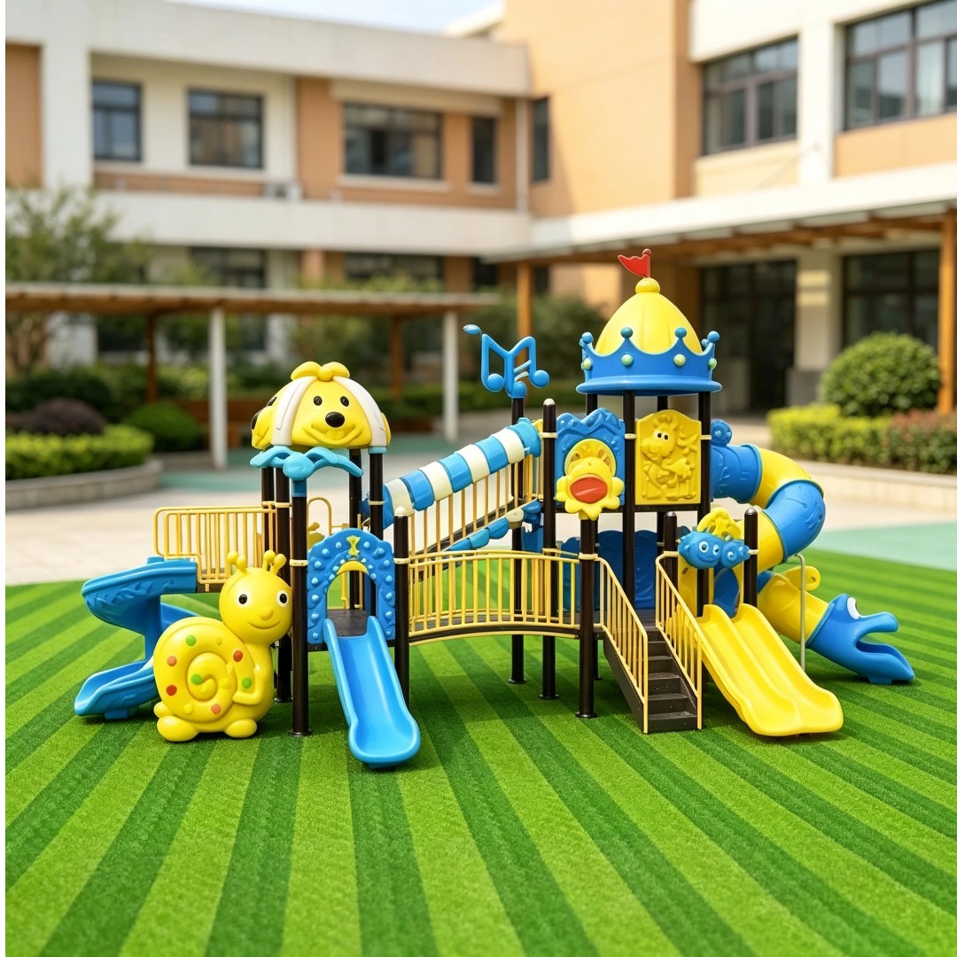 Commercial Outdoor Kids Climbing Playground Set with Slide Swing Climbing Wall for School Park Daycare Backyard Play Areas