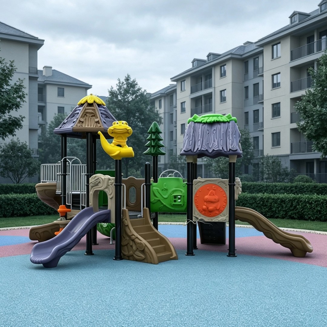 Kindergarten Outdoor Playground Equipment Set Plastic Slide Climber Safe & Durable Play Structure for School