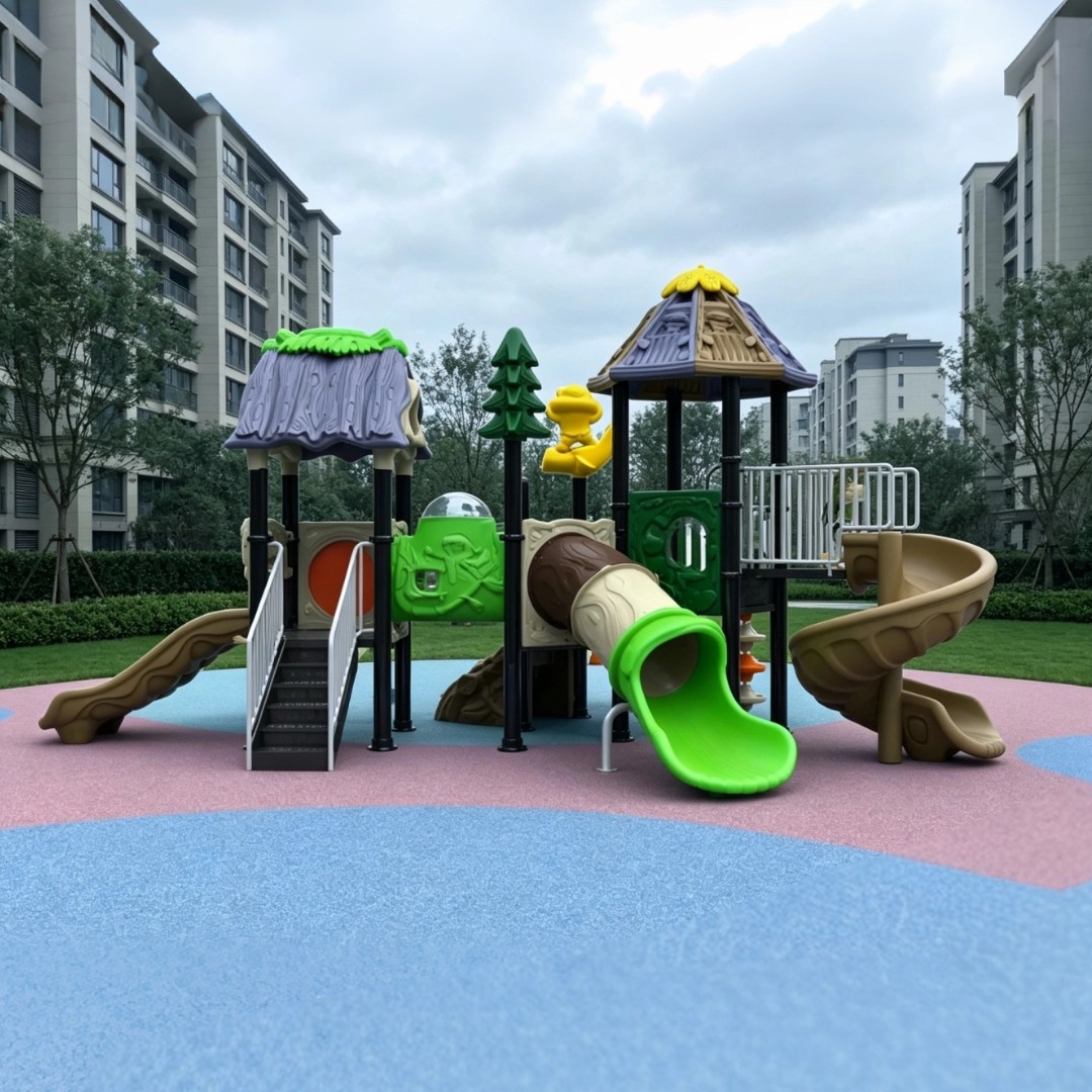 Kindergarten Outdoor Playground Equipment Set Plastic Slide Climber Safe & Durable Play Structure for School