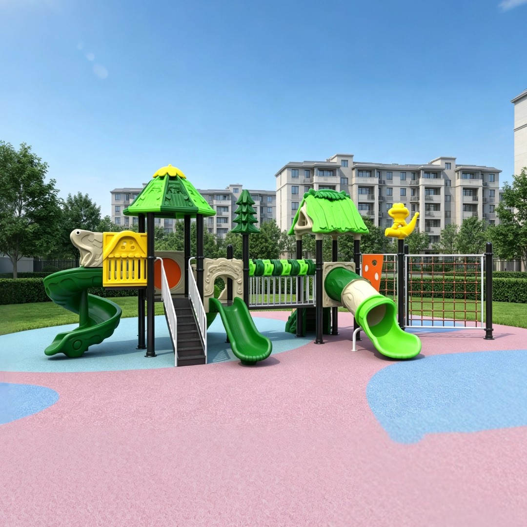 Commercial Outdoor Playground Equipment Kids Safe Plastic Play Set Slides Climbers for Preschool Park School Yard Garden