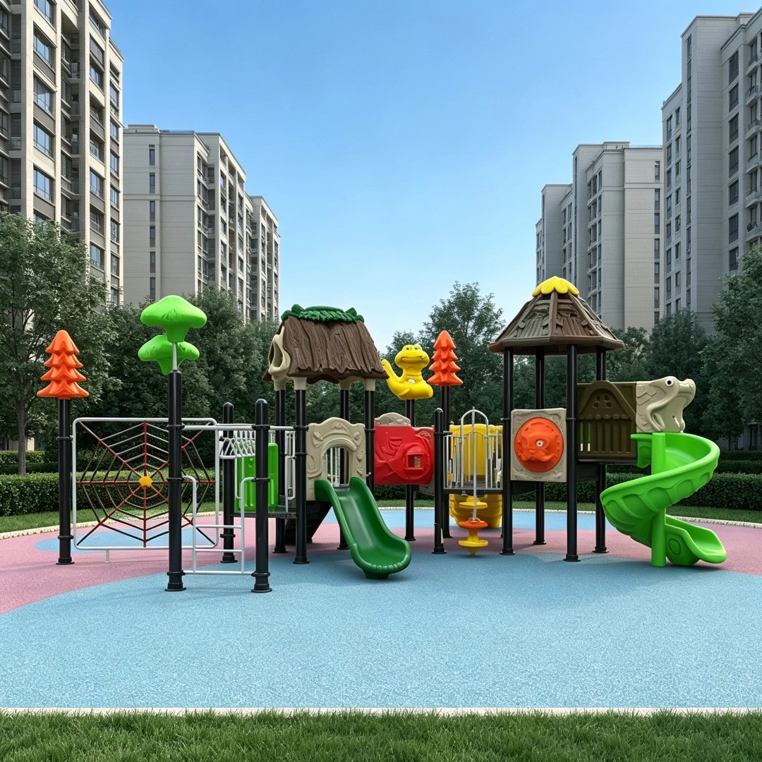 Commercial Preschool & Kindergarten Outdoor Playground Equipment Plastic Slide Set Climbing Structures for Schools Parks Yards