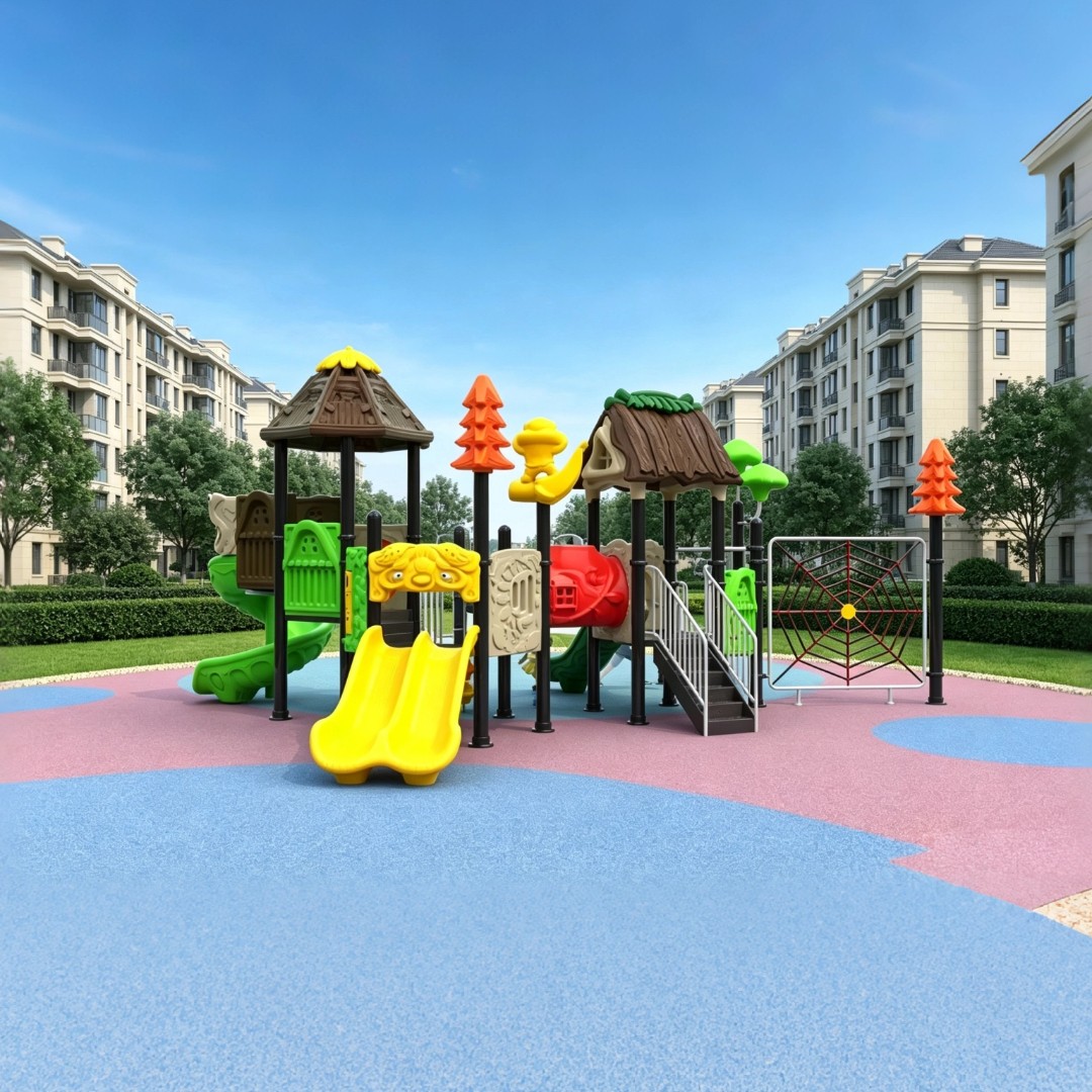 Commercial Preschool & Kindergarten Outdoor Playground Equipment Plastic Slide Set Climbing Structures for Schools Parks Yards