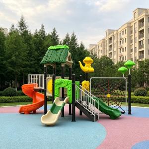 Colorful Small Plastic Outdoor Playground Equipment Kids Slides Climbers Play Structures for Kindergarten Preschool Backyard