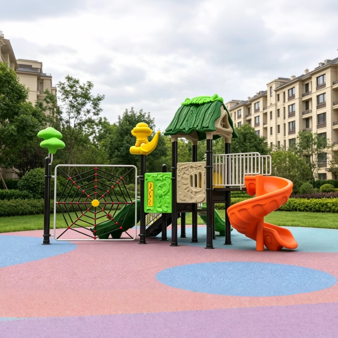 Colorful Small Plastic Outdoor Playground Equipment Kids Slides Climbers Play Structures for Kindergarten Preschool Backyard