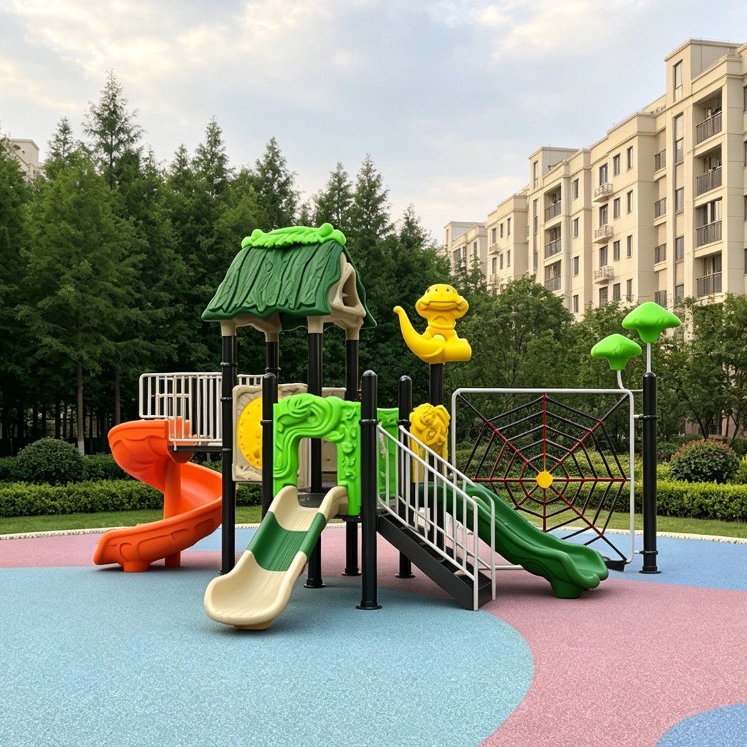 Colorful Small Plastic Outdoor Playground Equipment Kids Slides Climbers Play Structures for Kindergarten Preschool Backyard