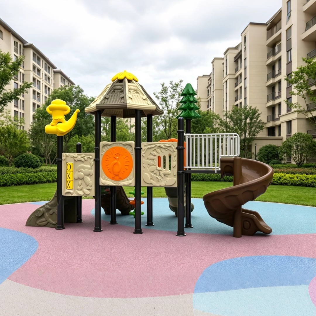 Large Commercial Plastic Outdoor Playground Set with Slides Climbers Swings Park School Mall Backyard Kids Play Areas