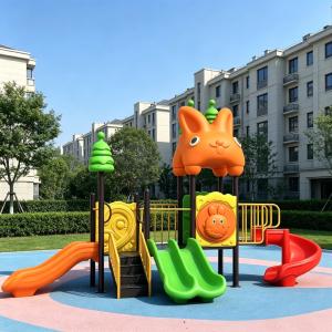 Commercial Outdoor Steel Playground Set Toddlers Kids Plastic Slide Playhouse Climbing Frame Kindergarten Daycare School Garden