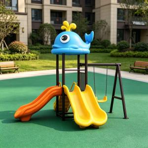Outdoor Plastic Slide Swing Set Kids Playground Climbing Frame Kindergarten Backyard Amusement Park Play Equipment