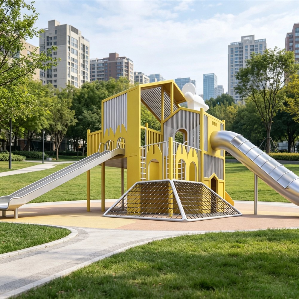 Commercial Stainless Steel Outdoor Playground Equipment Play Area Slide Climbing Frames Kids Park Backyard Garden for Children's