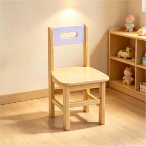 Children's Wooden School Study Chair Backrest Safety Guard Toddler Dining Seat Ergonomic Design Easy Clean Classroom Furniture