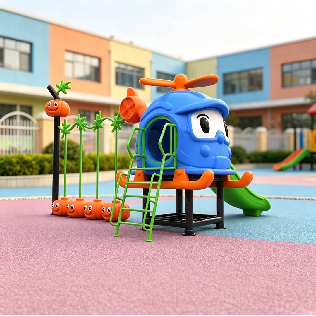 Commercial Outdoor Large Plastic Playground Slide Set for Amusement Parks Gardens Schools & Backyards