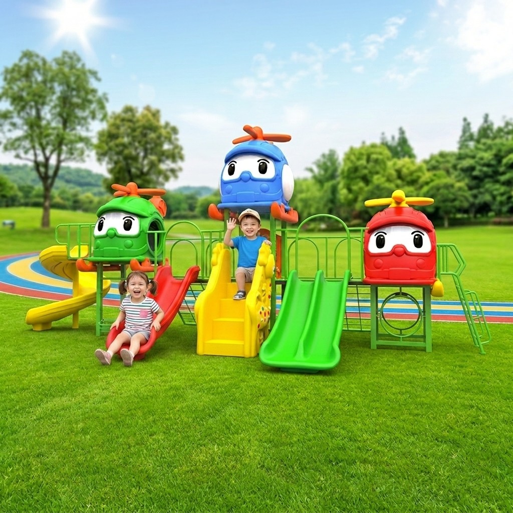 High Quality Wholesale Steel Plastic Slide Outdoor Playground Equipment for Children >500kg Capacity