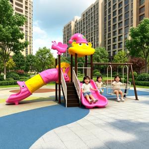 Wholesale New Style Children Indoor Outdoor Playground Baby Multi Functional Toys Colorful Plastic Kids Swing Slide Set