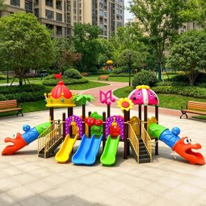 Wholesale Outdoor Park Playground Slides Kids Play Area Plastic Amusement Equipment Games for Kindergarten