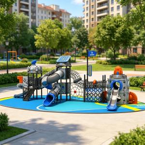 Factory Direct Sale Commercial Rocket Kids Toddler Outdoor Slide Playground Equipment Set for Children Park Playsets School Baby