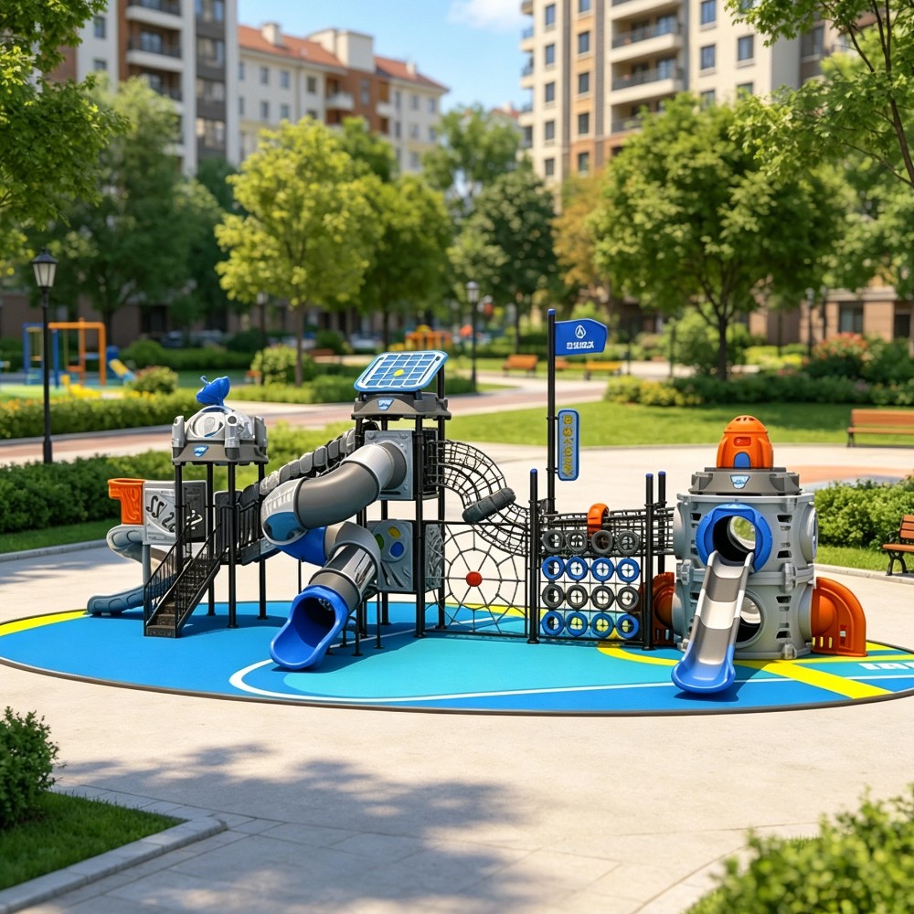 Factory Direct Sale Commercial Rocket Kids Toddler Outdoor Slide Playground Equipment Set for Children Park Playsets School Baby