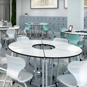 Modern Modular Wooden Desk Workstation Set-Customizable Computer Table for Office Employee Training School Classroom Study