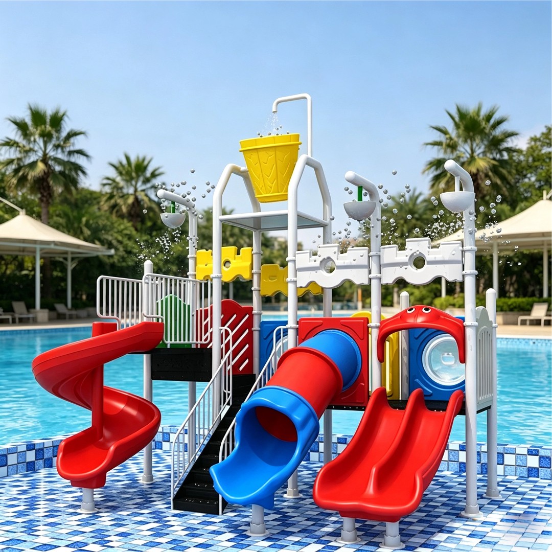 Outdoor Water Slide Park Climbing Wall Splash Pool Backyard/garden Water Play Toys Summer Fun for Kids