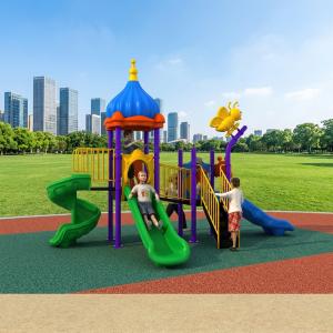 Commercial Preschool Playground Equipment Climbing Steps Safety Guard Rails Large Outdoor Plastic Slide Playhouse Set for Kids