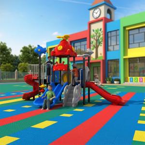 Large Outdoor Kindergarten Playground Set Durable Plastic Tube Slide Kids Safe Fun Play Area Theme Park Style Activity Equipment