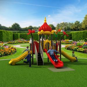 Large Outdoor Playground Slide Set with Tall Metal Plastic Construction for Preschool & Kindergarten Kids